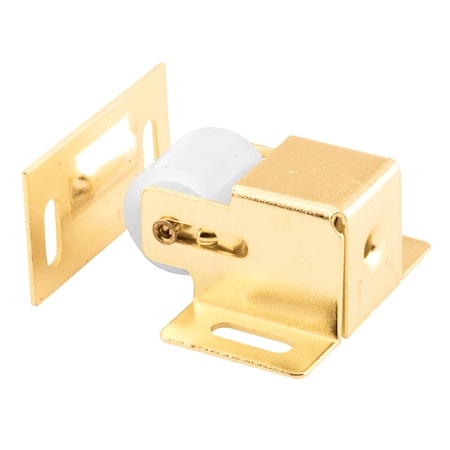 Prime-Line Brass Plated Closet Door Roller Catch with Strike (Single Pack) U 9047